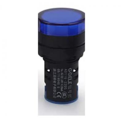 Индикатор светодиодный моноблочный AD116-22DS/A01, синий, LED 220VAC/DC, фильтр 91V, IP65, 22mm