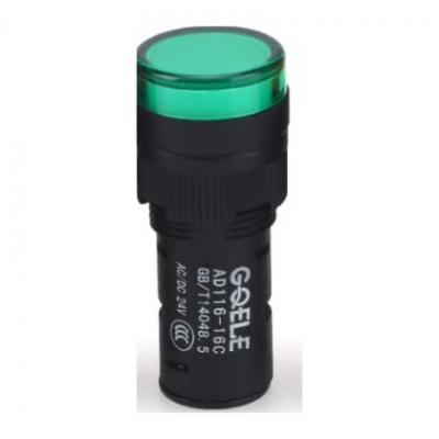Индикатор светодиодный моноблочный AD16-16C, зеленый, LED 220VAC/DC, 16mm, IP54