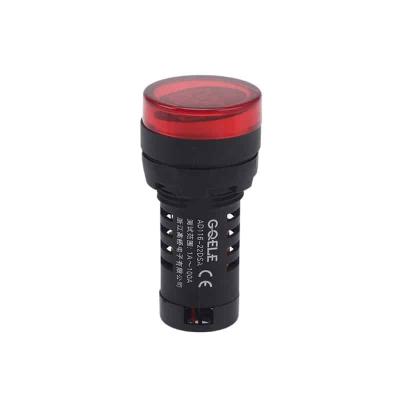 Индикатор тока светодиодный моноблочный AD116-22DSA, красный, 1-100A, 60-450VAC, IP44, 22mm
