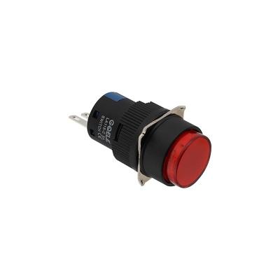 Кнопка плоская LA115-C, возврат, красная, круглая, 1CO, 16mm, IP65