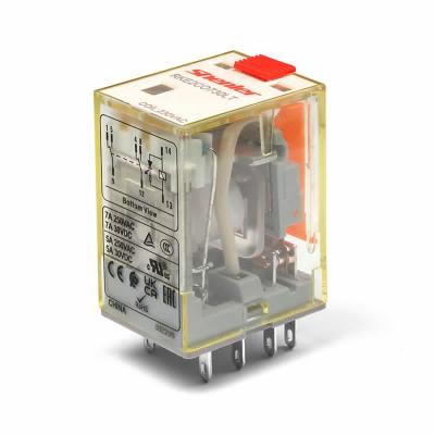 Реле RKE2CO880LT, 2CO, 7A(250VAC/30VDC), 380VAC, мех. индикация, тест-кнопка с блокировкой, LED
