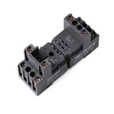 Цоколь SKB08-E, 12A(300V), винтовой зажим, черный, на рейку DIN35/панель, для RKE2, RKF2, R2N, MY2