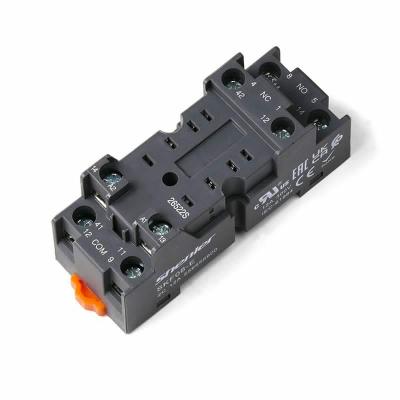 Цоколь SKF08-E, 12A(300V), винтовой зажим, черный, на рейку DIN35/панель, для RKE2CO, RKF2CO, R2N