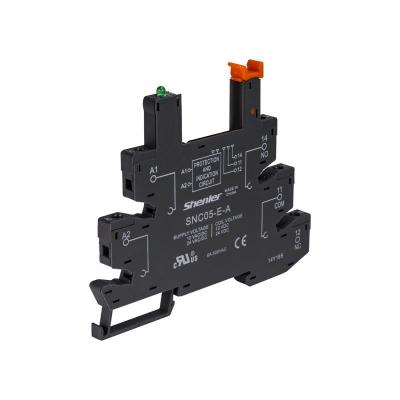 Цоколь SNC05-E-B, 8A(300VAC), черный, (48...60VAC/DC), винтовой зажим, LED, W=6.2mm, на рейку DIN35