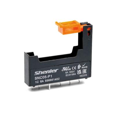 Цоколь SNC05-P1, 6A(300V), для печатных плат, 6 pin, черный, для RNC, RSCA, RSCD