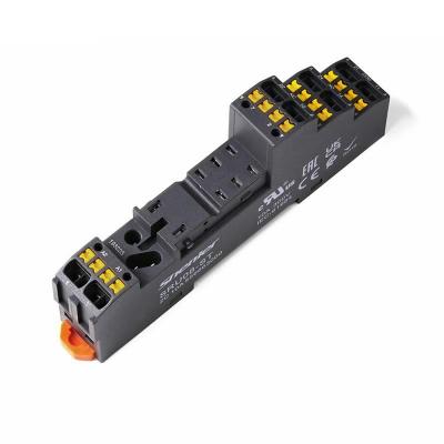 Цоколь SRU08-ST, 10A(300V), push-in, черный, на рейку DIN35, для RFT2CO, 46.52, G2R-2, KRI2
