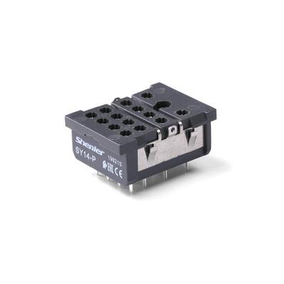 Цоколь SY14-P, 6A(300V), для печатных плат, черный, для RKE4, RKF4, R4N, MY4, 55.34, KMY4, PT4, RCM5