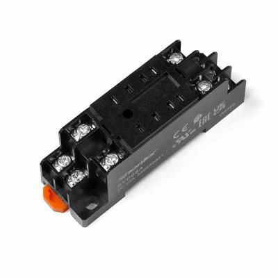Цоколь SYF08A-E, 10A(300V), винтовой зажим, черный, на рейку DIN35, IP20, для RKM2CO, RKE2CO, RKF2CO