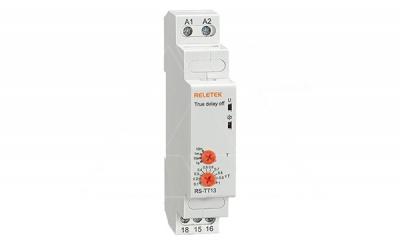 Реле времени RS-TT13, 1CO, 8A(250VAC), 24…240VAC/DC, 100ms_600s, задержка на отключение после снятия