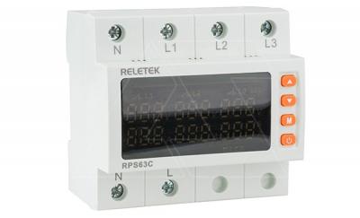 Реле выбора приоритетной фазы RPS63C, 3NO+N, 63A, 220VAC, Umin(80…210V)/Umax(220…300V), 0…20s/0…600s