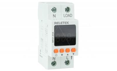 Реле контроля напряжения RPV1/63, 1NO+N, 63A, 220VAC, Umin(80…210V)/Umax(220…300V), 5…600s, цифровой