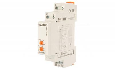 Реле контроля напряжения RS-MV33N/230, 3P+N L-N 230V, 1CO, 8A(250VAC), обрыв, чередование, асимметри