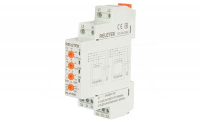 Реле контроля напряжения RS-MV36M, 3P/3P+N, 2CO, 266…540VAC(L-L)/ 154…312VAC(L-N), Umin и Umax, 0,1-