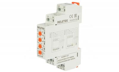 Реле контроля напряжения RS-MV37M, 3P/3P+N, 2CO, 266…540VAC(L-L)/ 154…312VAC(L-N), Umin и Umax, 2s,