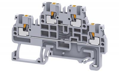 Клемма двухъярусная CPDL1.5 /3,5x67,2mm, push-in, 4 присоед., 1,5(max 2,5)mm2, 16A, 500V, серая