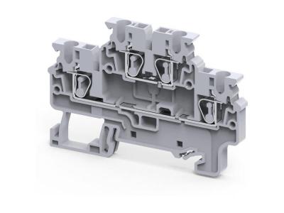 Клемма двухъярусная CXDL2.5 /5x72,7mm, пружинная, 4 присоед., 2,5(max 4)mm2, 24A, 1000V, серая