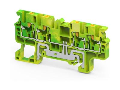Клемма защитного проводника CPG2.5/4 /5x74,7mm, push-in, 4 присоед., 2,5(max 4)mm2, желто-зеленая