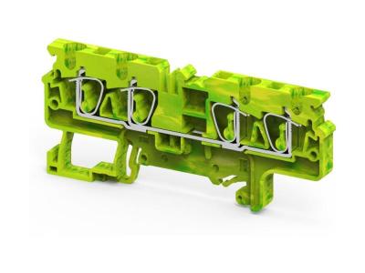 Клемма защитного проводника CXG4/4 /6x86,2mm, пружинная, 4 присоед., 4(max 6)mm2, желто-зеленая