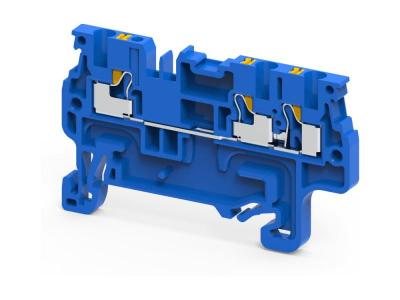 Клемма проходная CP1.5/3BU /3,5x56,1mm, push-in, 3 присоед., 1,5(max 2,5)mm2, 15A, 600V, синяя