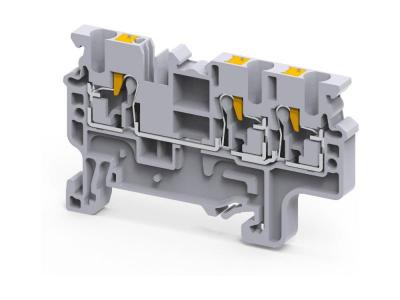 Клемма проходная CP2.5/3 /5x62,5mm, push-in, 3 присоед., 2,5(max 4)mm2, 24A, 1000V, серая
