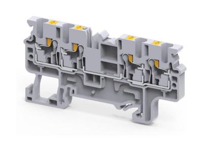 Клемма проходная CP2.5/4 /5x74,7mm, push-in, 4 присоед., 2,5(max 4)mm2, 24A, 1000V, серая