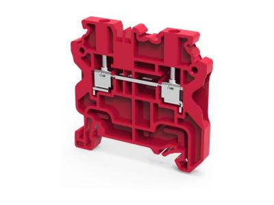 Клемма проходная CY2.5R /5x50mm, винтовая, 2 присоед., 2,5(max 4)mm2, 24A, 1000V, красная