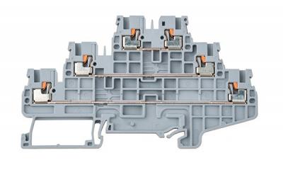 Клемма трехъярусная CPTL1.5 /3,5x97,1mm, push-in, 6 присоед., 1,5(max 2,5)mm2, 15A, 500V, серая
