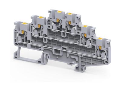 Клемма трехъярусная CPTL2.5 /5x102mm, push-in, 6 присоед., 2,5(max 4)mm2, 20A, 500V, серая