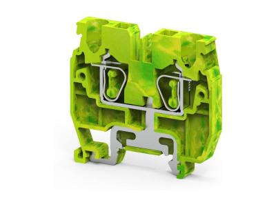Мини-клемма защитного проводника CXMG2.5 /5x37mm, DIN15, пружинная, 2 присоед., 2,5(max 4)mm2, желто