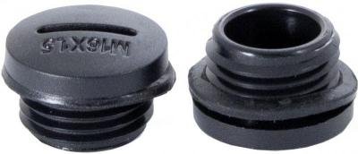 Заглушка круглая M16x1.5, пластик PA66, черная
