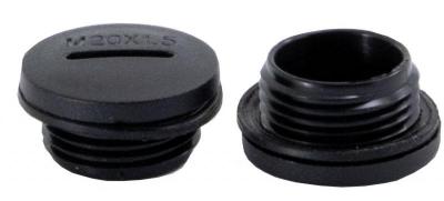 Заглушка круглая M20x1.5, пластик PA66, черная