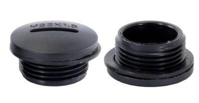 Заглушка круглая M22x1.5, пластик PA66, черная