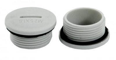 Заглушка круглая M25x1.5, пластик PA66, светло-серая