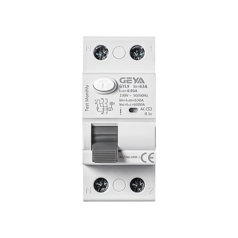 УЗО GYL9-2P-40A-30mA, 2P, 40A, 6 kA, 30mA, тип AC, 2M