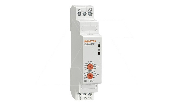 Реле времени RS-TB13, 1CO, 8A(250VAC), 24…240VAC/DC, 100ms_10d/ON/OFF, задержка на отключение, 1M