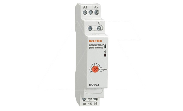 Реле импульсное RS-BP41, 1CO, 10A(250VAC), 230VAC, через S на t=1…12min, без памяти, 1M